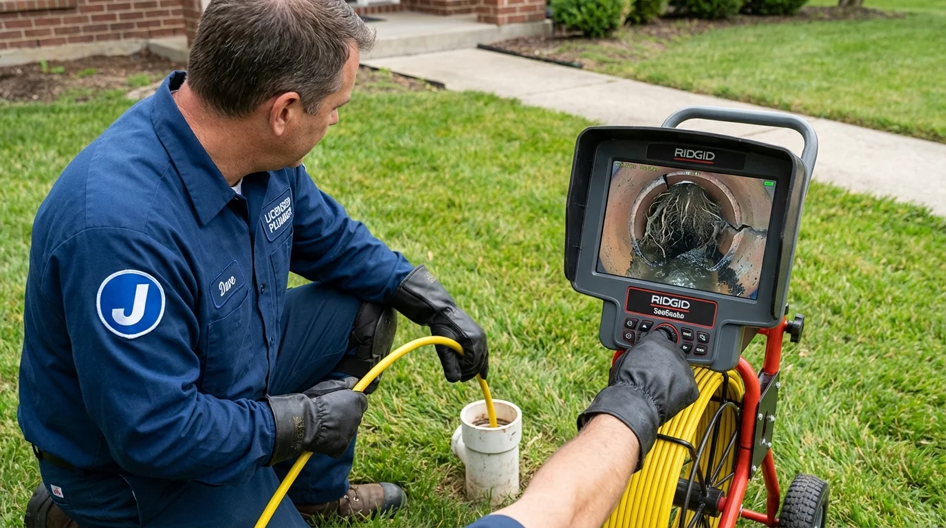 Sewer camera inspection being performed by Johns Plumbing LLC in Bastrop